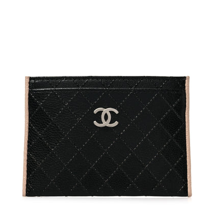 Chanel Caviar Quilted Card Holder Black Beige 1 of 7