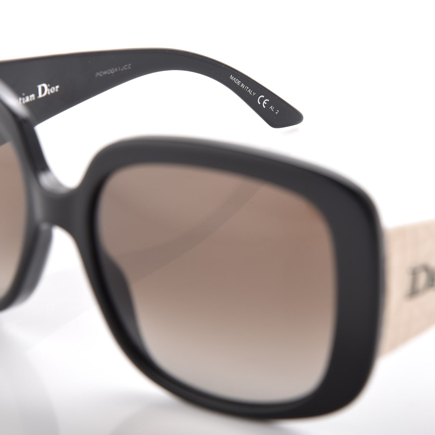 Cannage Dior Lady Lady 1 Sunglasses Black Ivory