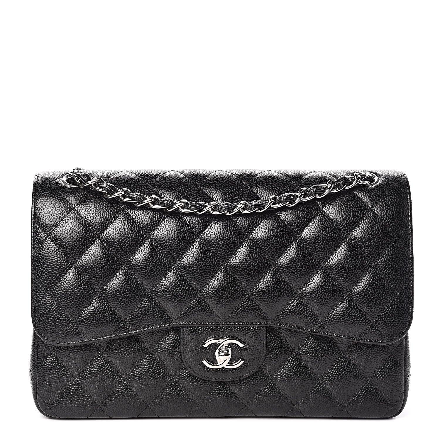 Chanel Caviar Quilted Jumbo Double Flap Black 1 of 12