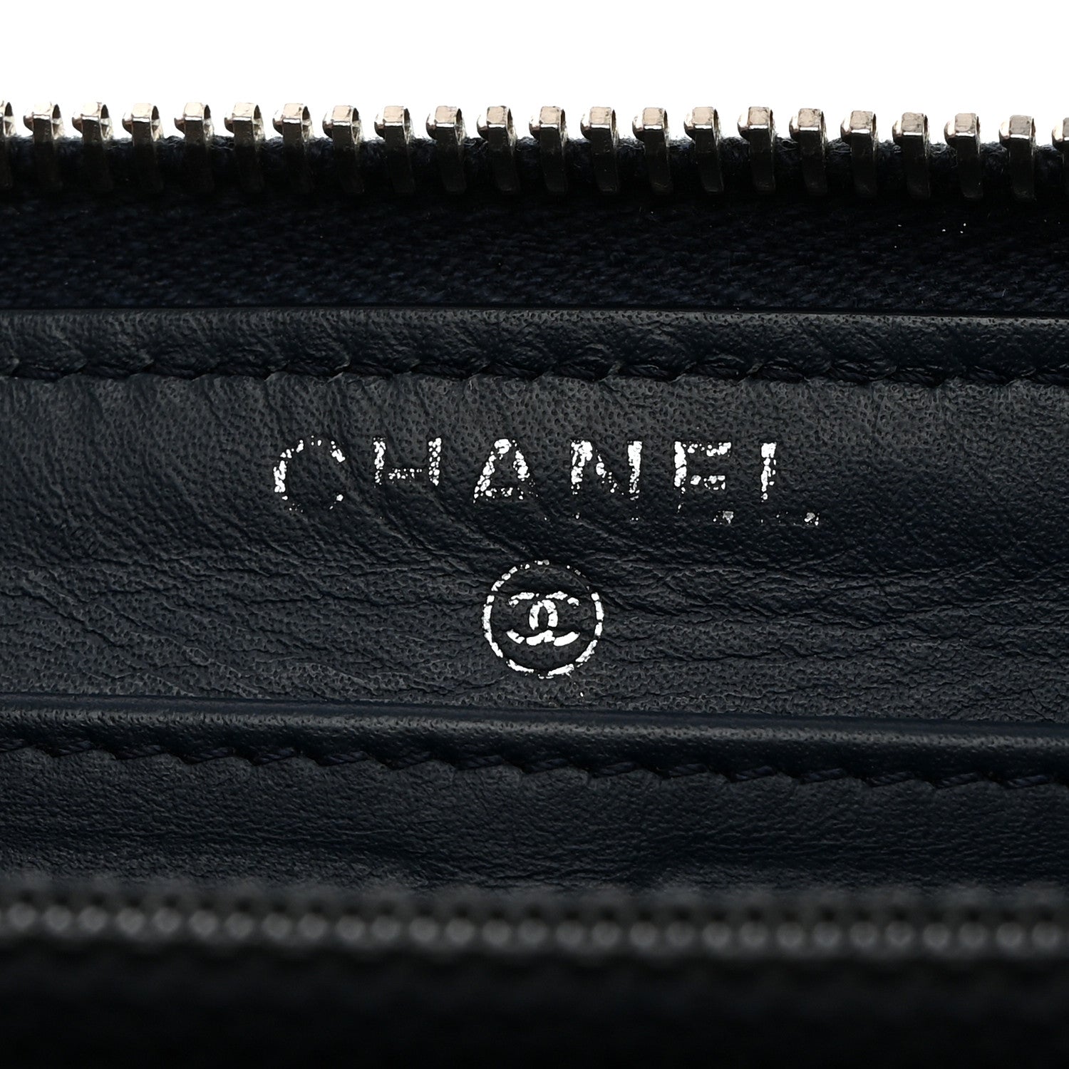 Chanel Patent Quilted Zip Around Wallet Blue 6 of 8