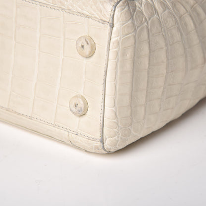 Nancy Gonzalez Crocodile Chain Flap Shoulder Bag White 15 of 16