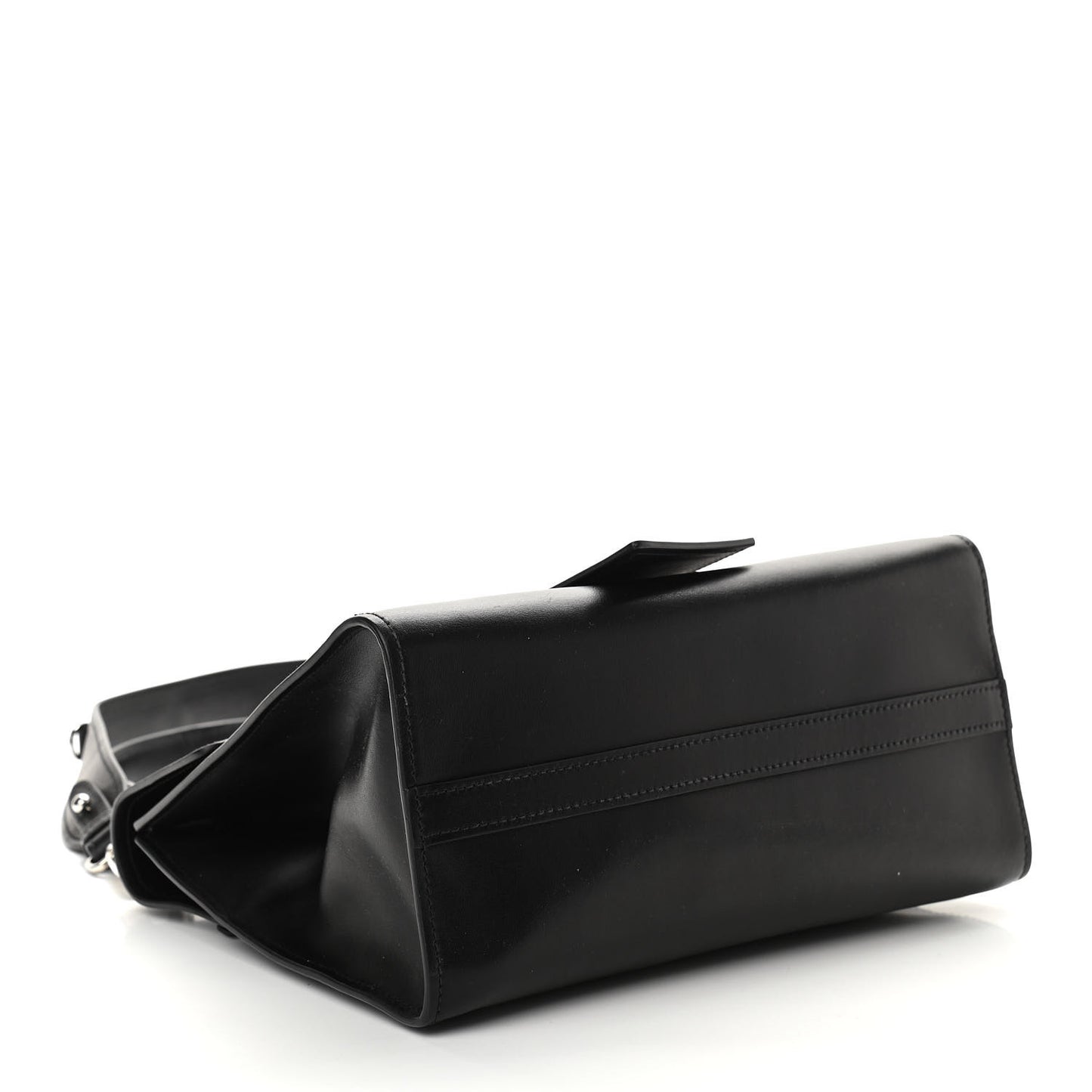 City Calf Ribbon Shoulder Bag Black