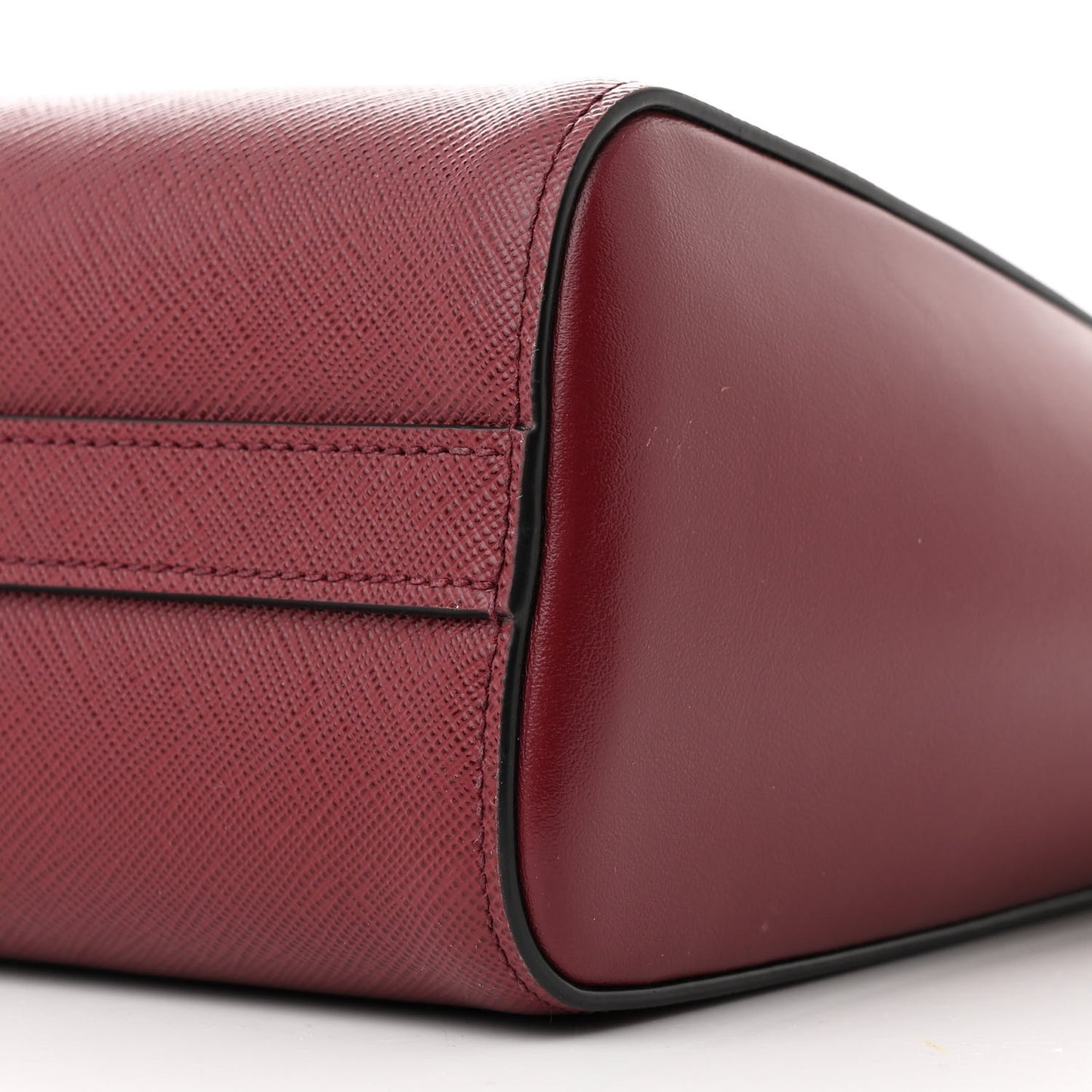 Saffiano Soft Calfskin Small Zippered Tote Cerise