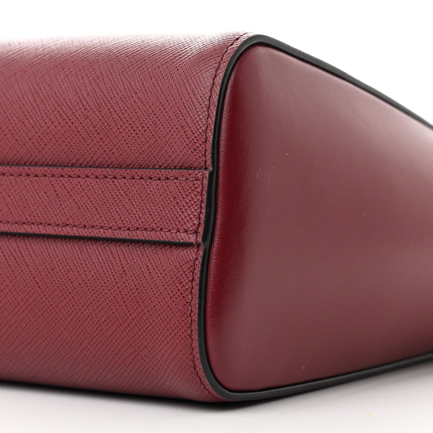 Prada Saffiano Soft Calfskin Small Zippered Tote Cerise 10 of 10