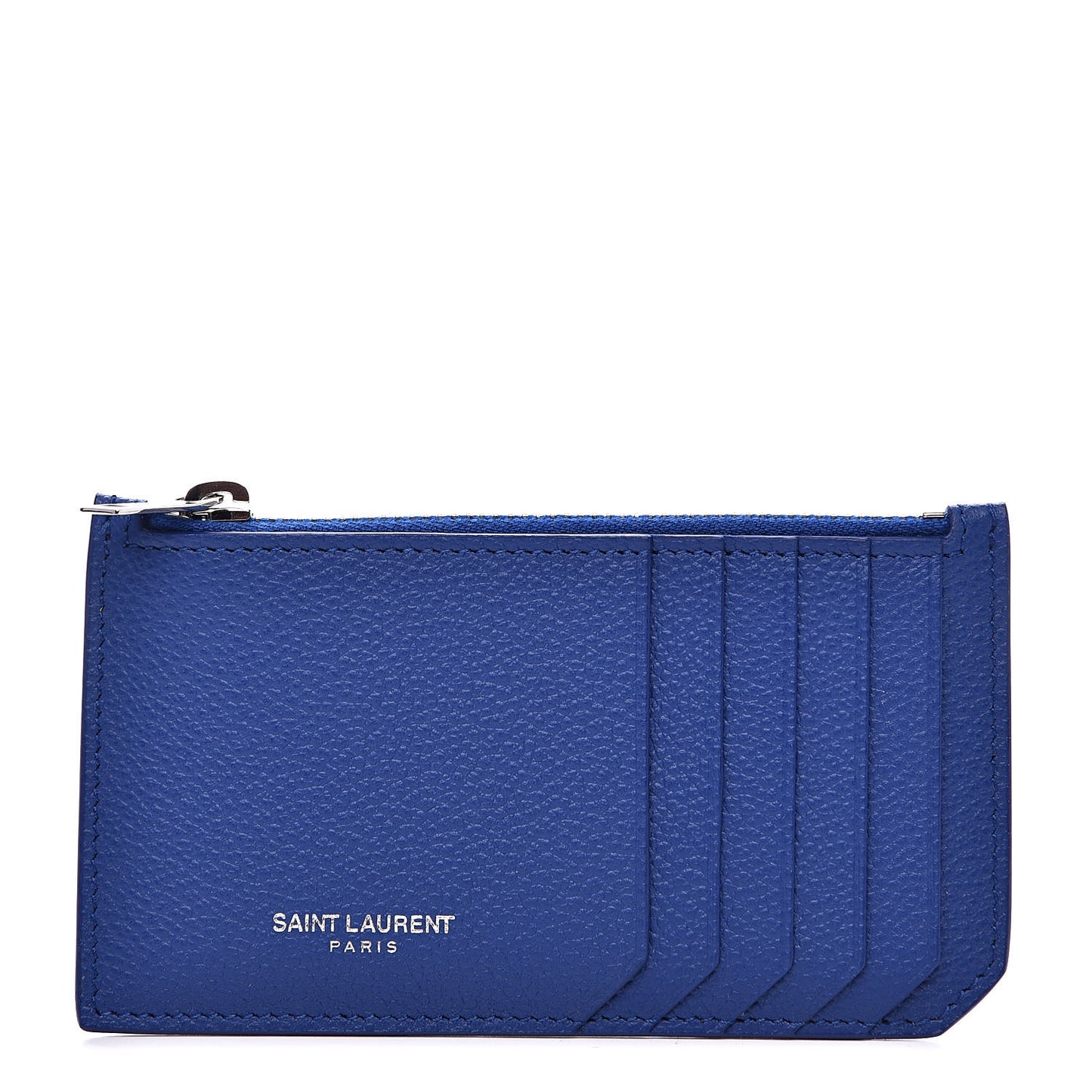 Grained Calfskin 5 Fragments Zip Pouch Card Holder Deep Marjorelle