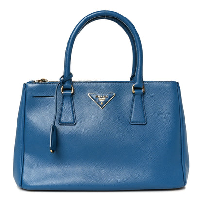 Prada Saffiano Small Galleria Double Zip Tote Bluette 1 of 11