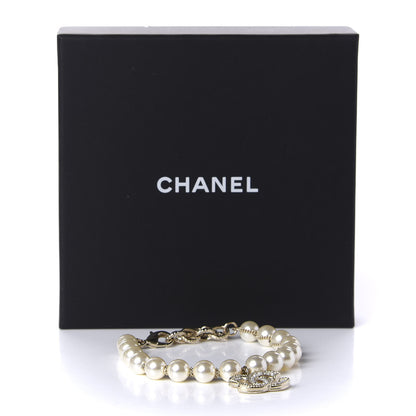 Chanel Pearl Crystal CC Bracelet Gold 5 of 5