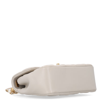 Chanel Shiny Lambskin Quilted Pearl Twist Mini Square Flap Light Grey 4 of 10