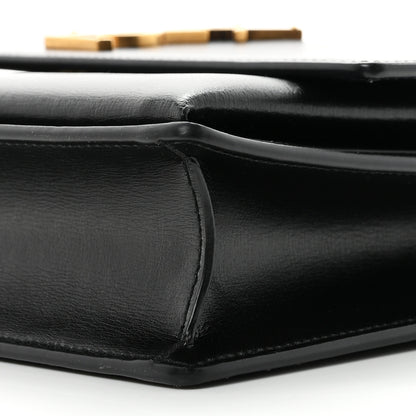 Saint Laurent Smooth Calfskin Medium Monogram Sunset Satchel Black 9 of 10