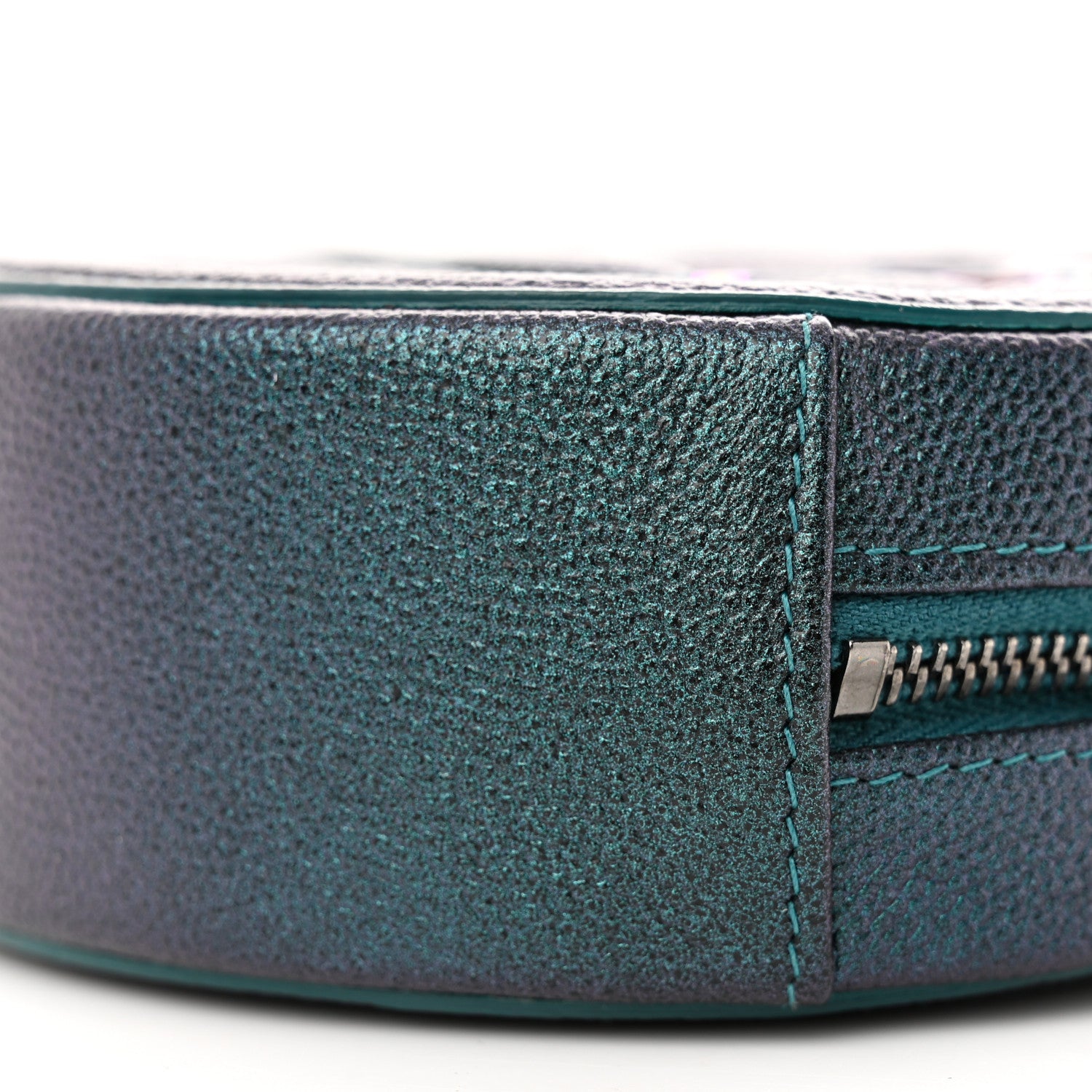 Chanel Iridescent Caviar Quilted Round Filigree Crossbody Dark Turquoise 10 of 11