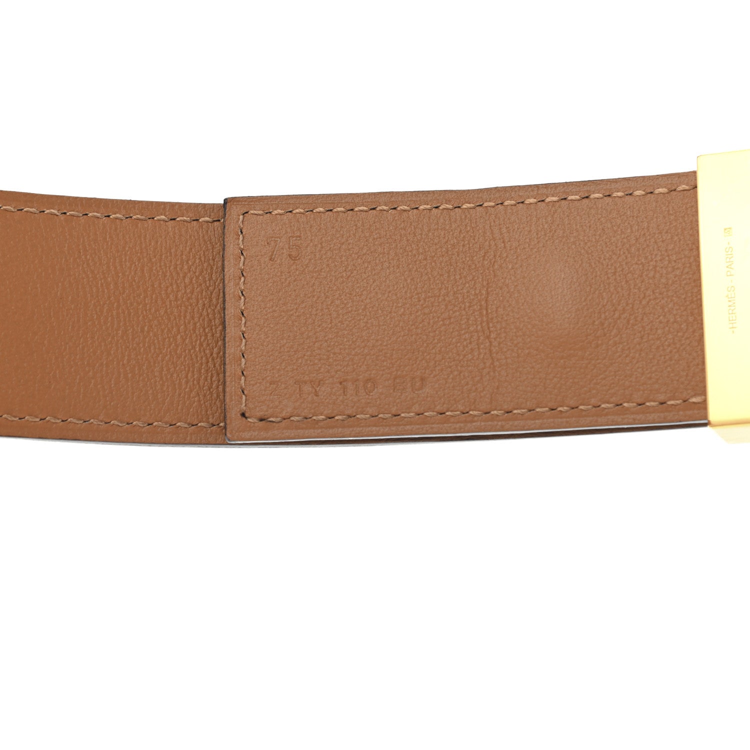 Hermes Epsom Swift 35mm Collier De Chien CDC As De Coeur Belt 75 Black Gold 4 of 6
