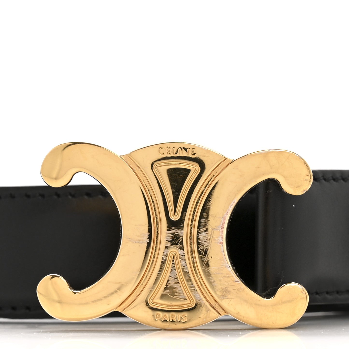 Box Calfskin Medium 25mm Triomphe 75 30 Belt Black
