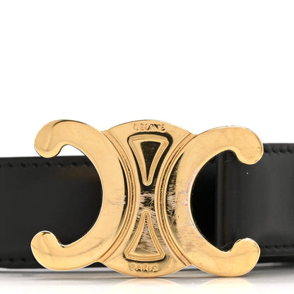 Celine Box Calfskin Medium 25mm Triomphe 75 30 Belt Black 7 of 9