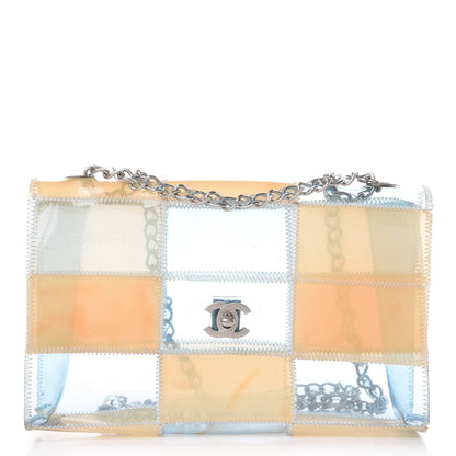 Chanel PVC Stitched Flap Beige Light Blue 1 of 15