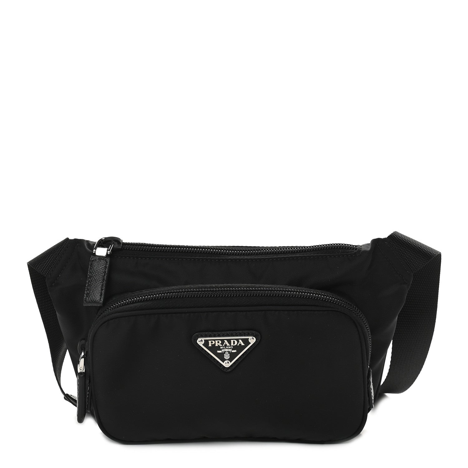 Prada Tessuto Nylon Saffiano Belt Bag Black 1 of 10