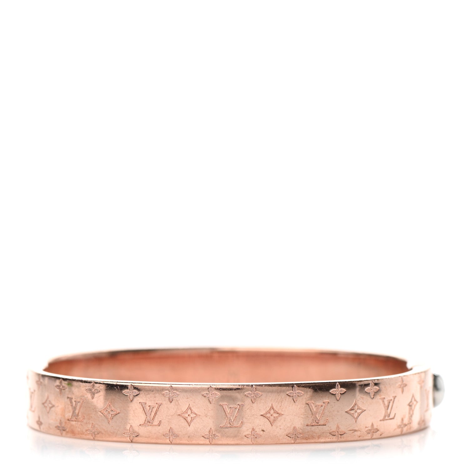 Louis Vuitton Brass Monogram Nanogram Cuff M Pink Gold 3 of 6