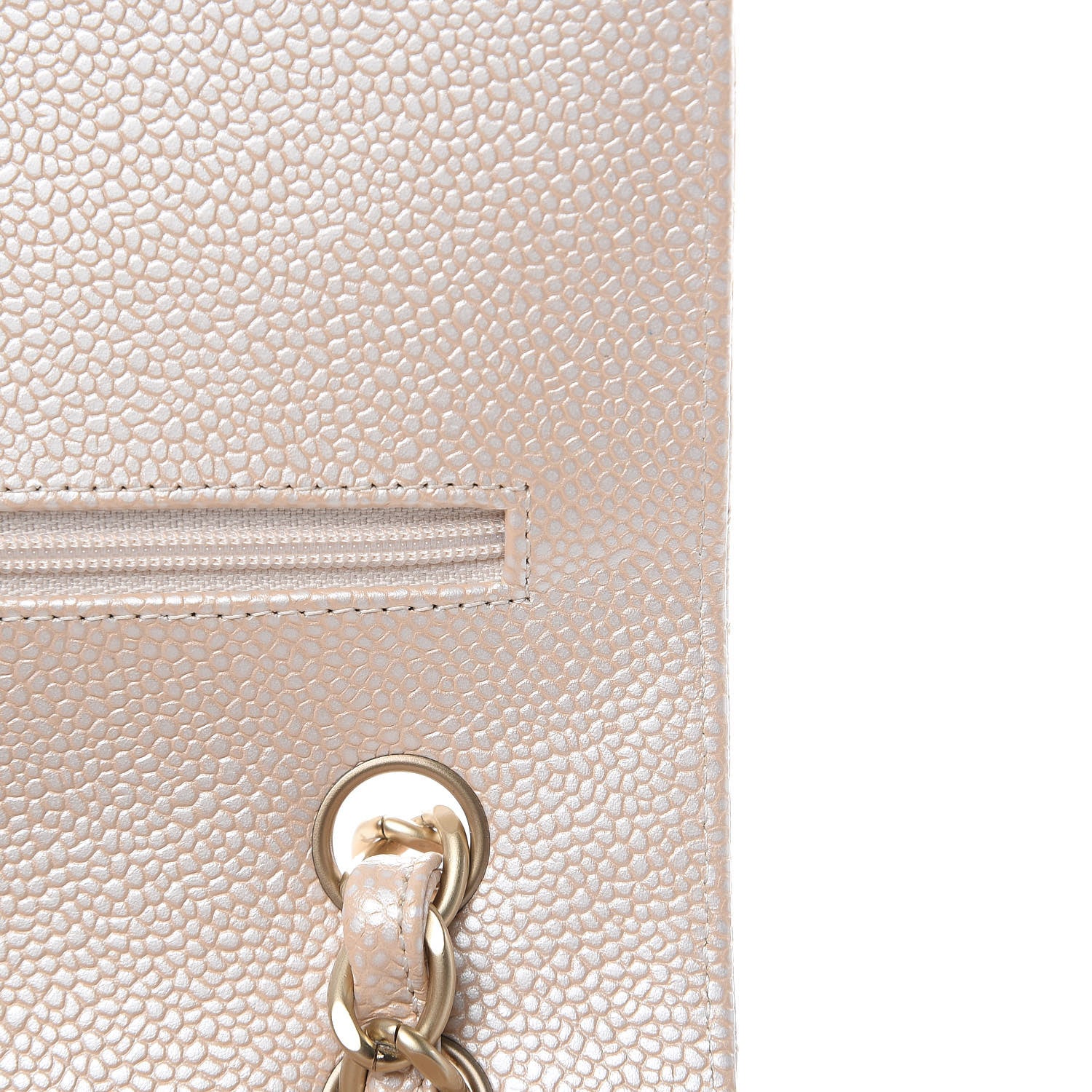 Chanel Pearly Caviar Quilted Jumbo Double Flap Light Beige 12 of 14