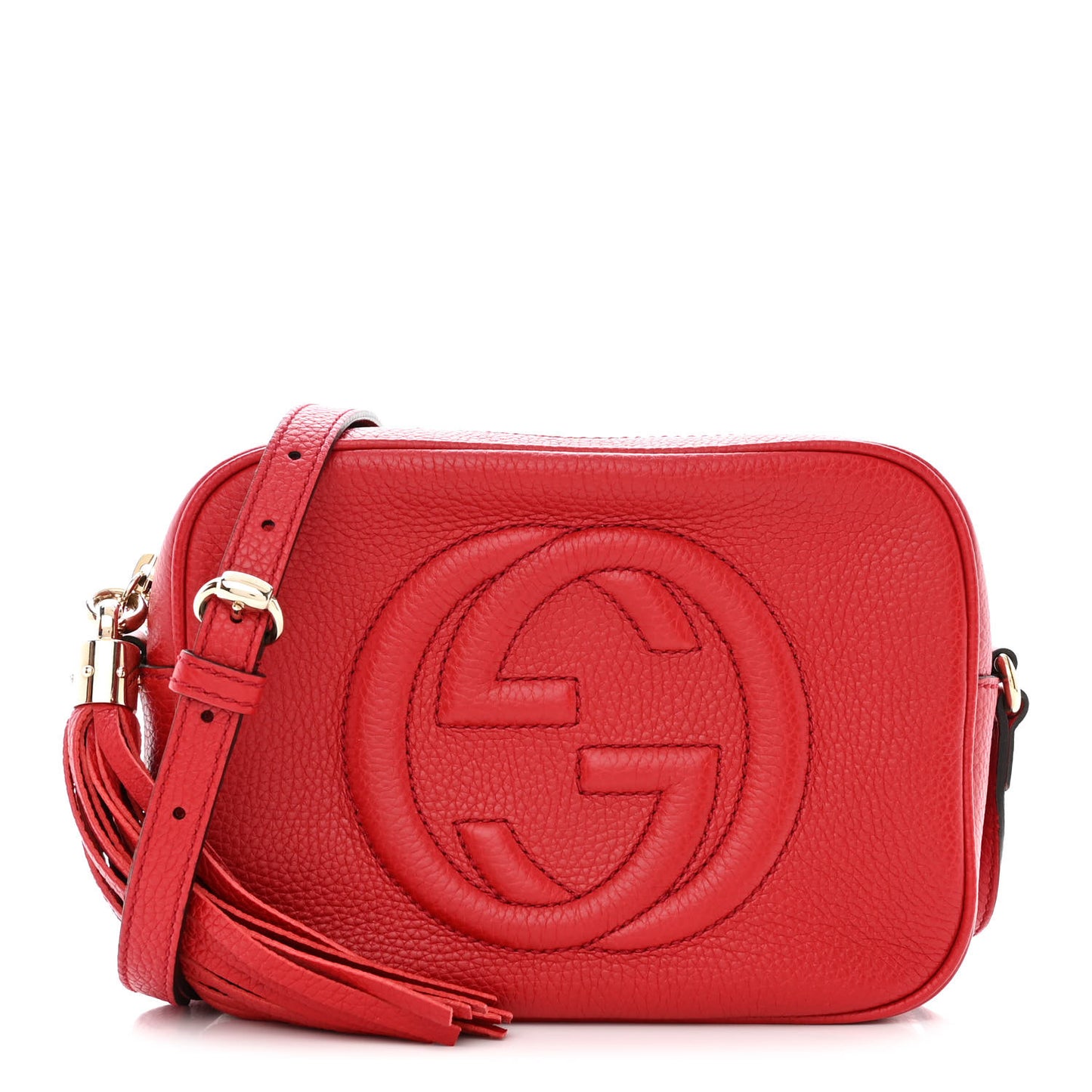 Pebbled Calfskin Small Soho Disco Bag Tabasco Red