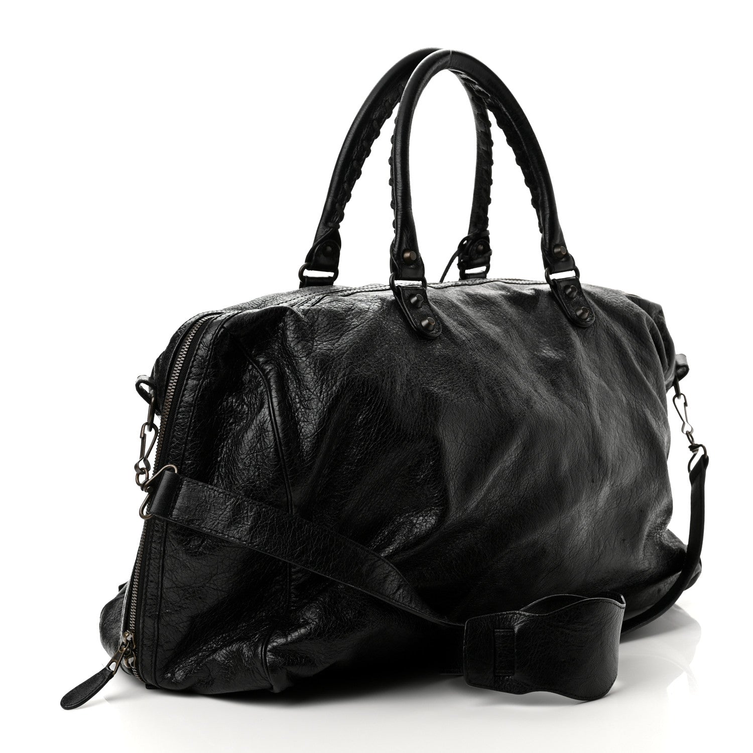Balenciaga Agneau 24Hour Voyage Travel Bag Black 2 of 11