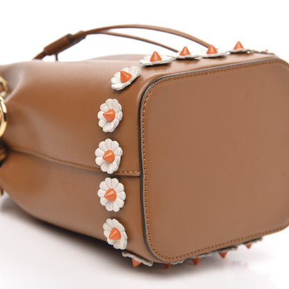 Fendi Vitello Liberty F is Fendi Floral Embellished Mini Mon Tresor Bucket Bag Caramello 9 of 10