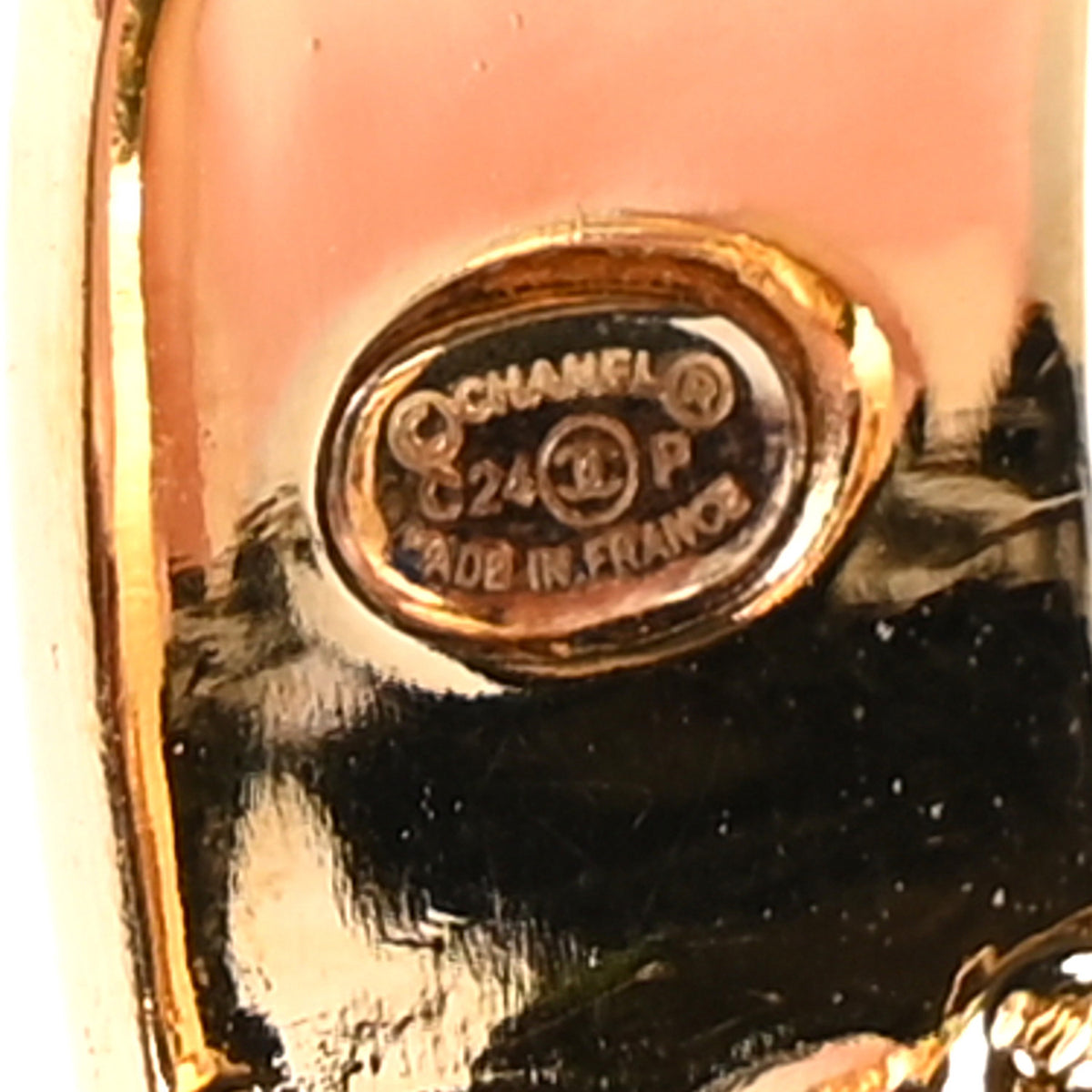Chanel Metal Crystal CC Logo Hoop Earrings Gold 4 of 5