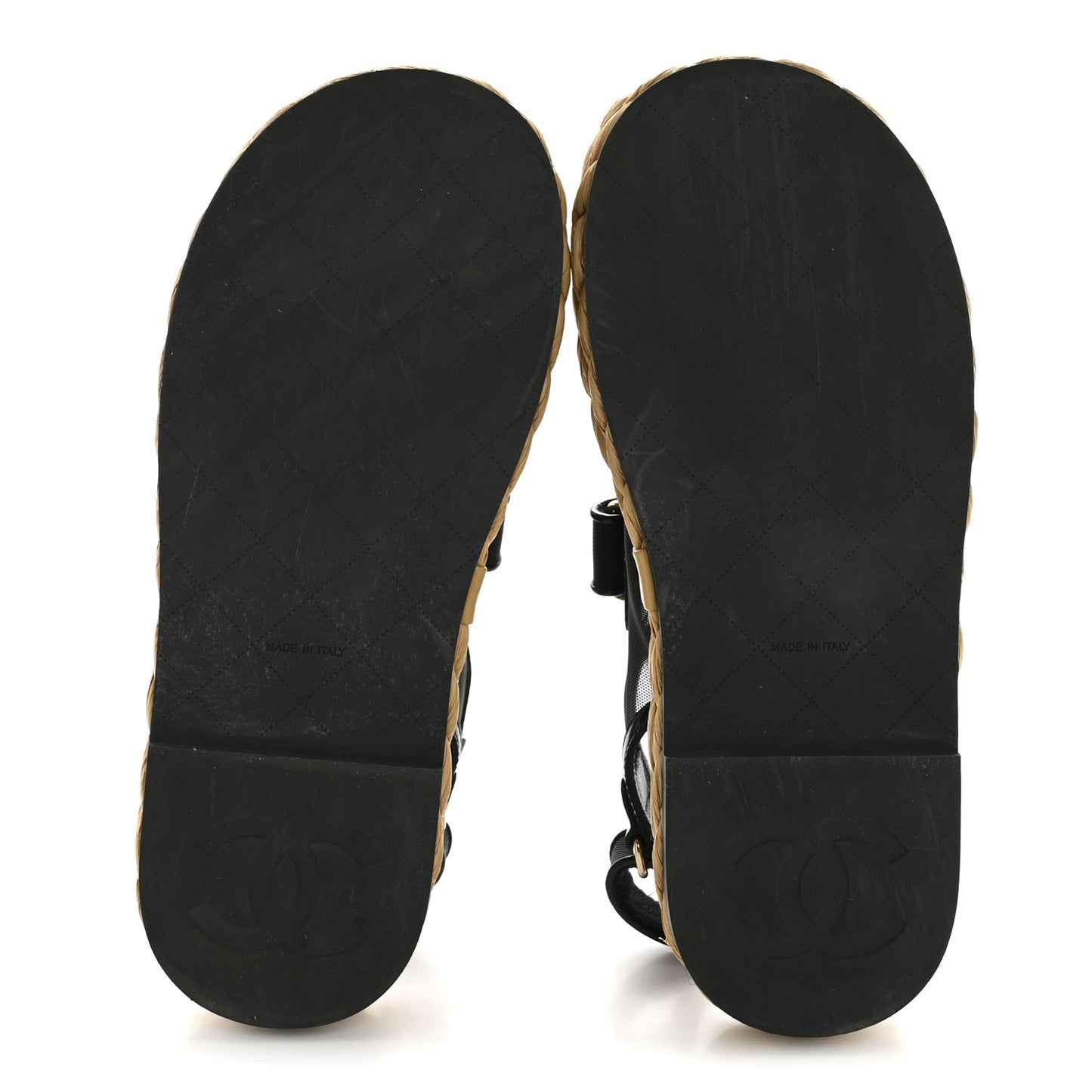 Mesh Patent Calfskin Velcro Dad Sandals 36.5 Black