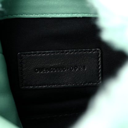 Saint Laurent Shearling Quilted Monogram Loulou Puffer Pouch Clutch Iced Mint 8 of 11