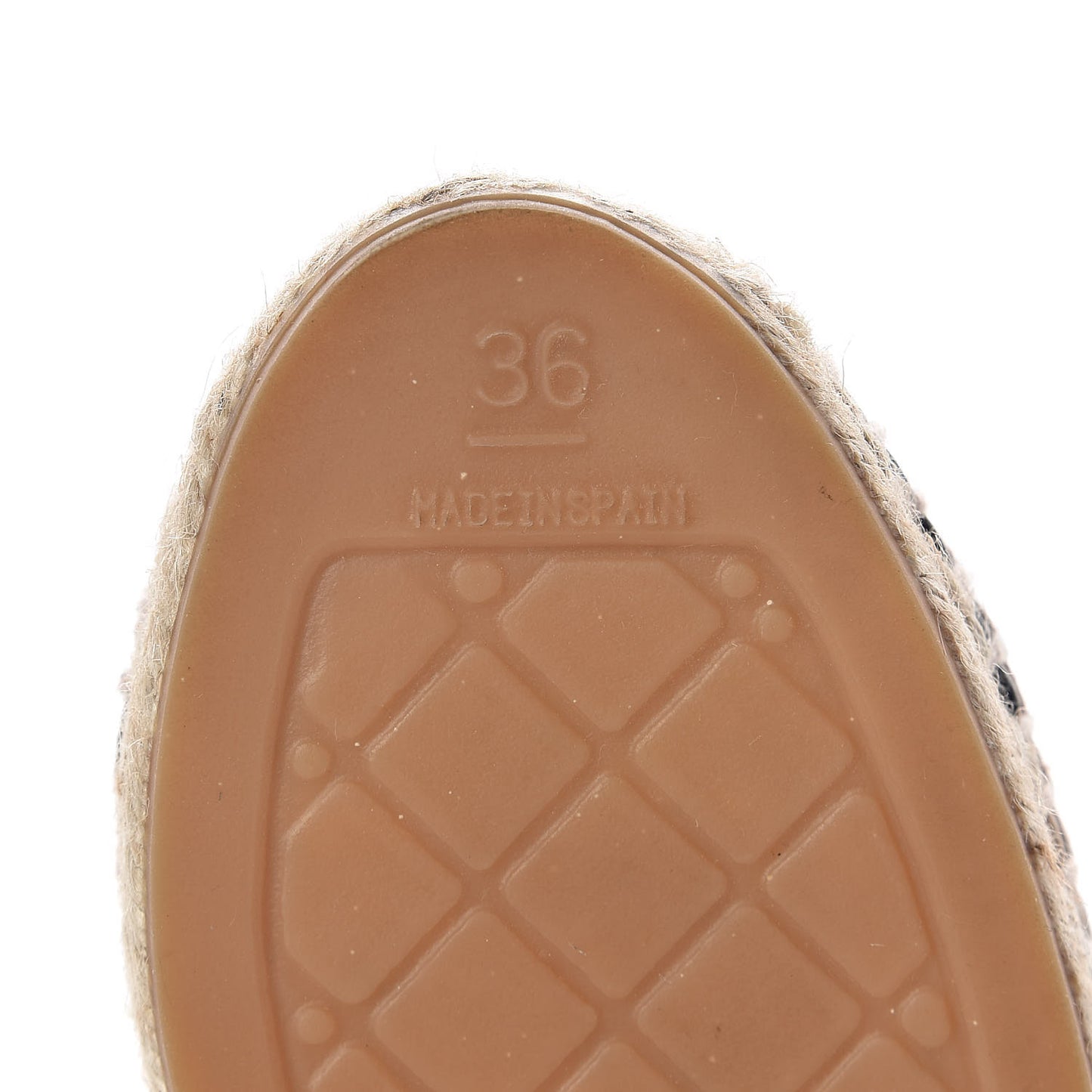 Lambskin CC Espadrilles 36 Beige Black