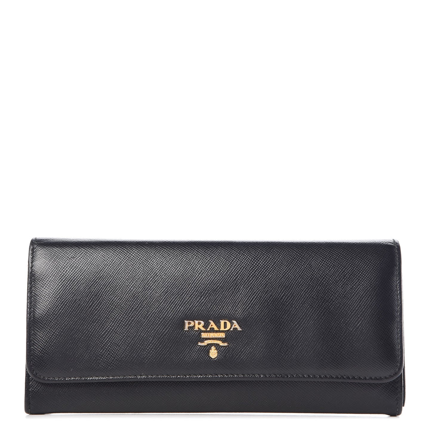 Saffiano Colour Continental Flap Wallet Black Peonia