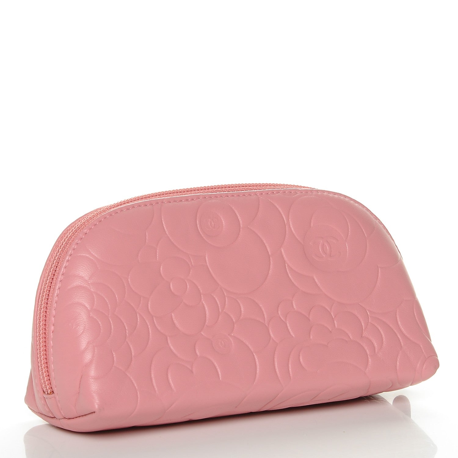 Chanel Lambskin Camellia Cosmetic Case Pink 3 of 7