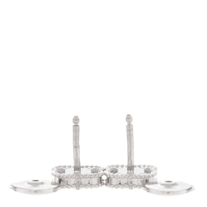 Van Cleef & Arpels 18K White Gold Turquoise Sweet Alhambra Earrings 3 of 5