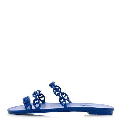 Hermes Rubber Chaine d'Ancre Rivage Sandals 38 Bleu Smalt 1 of 9