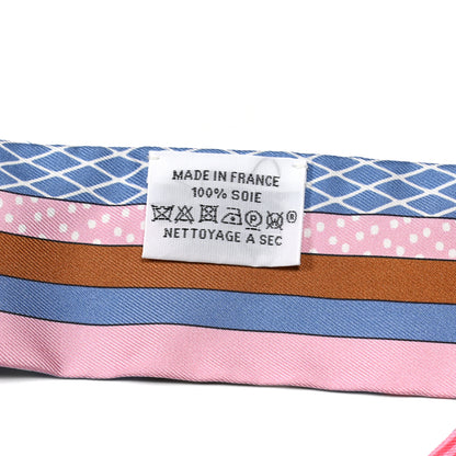 Hermes Silk Twilly Grand Theatre Nouveau Bleu Lavande Rose Vert 4 of 4
