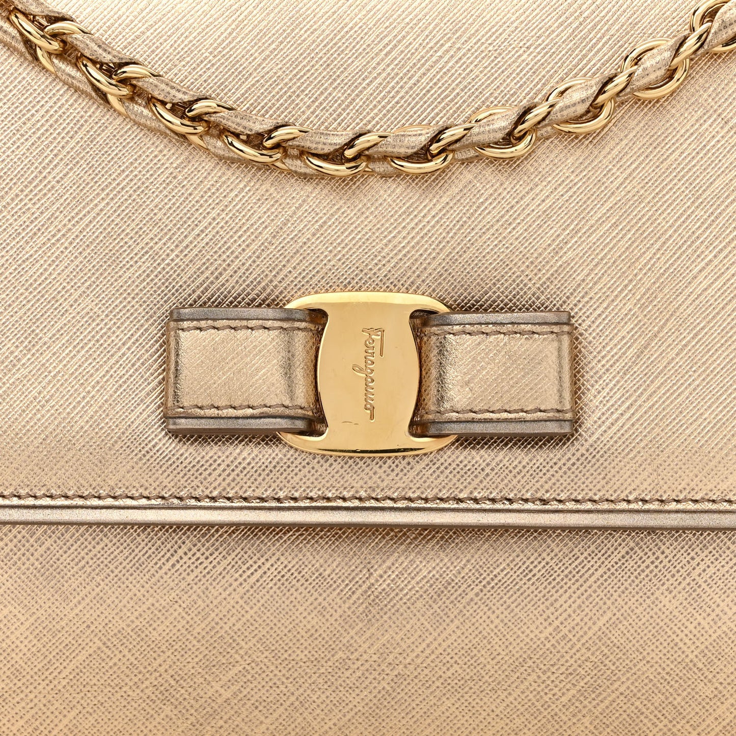 Hammered Calfskin Ginny Shoulder Bag Gold