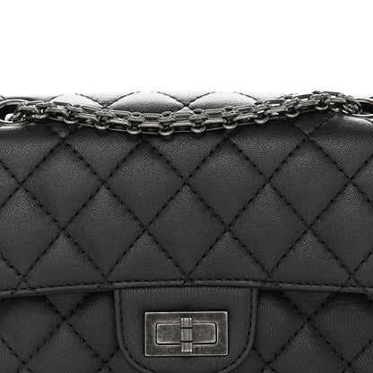 Chanel Metallic Sheepskin Quilted 2.55 Reissue Mini Flap Dark Grey 8 of 11
