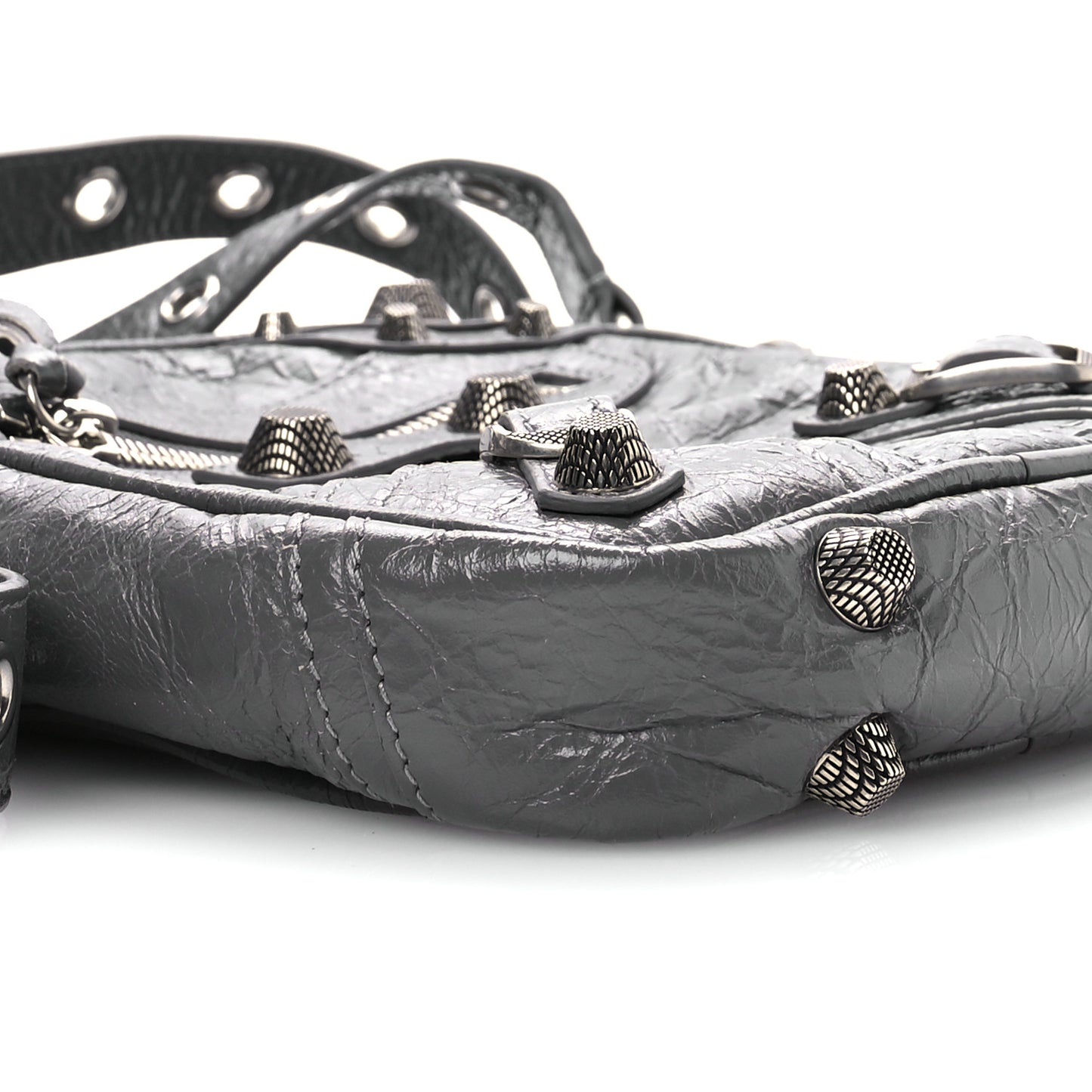 Agneau Arena Le Cagole Crossbody Bag Grey