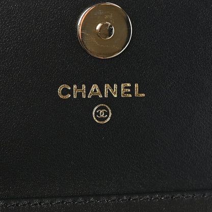 Chanel Shiny Lambskin Quilted Small Clutch With Chain Black 6 of 12