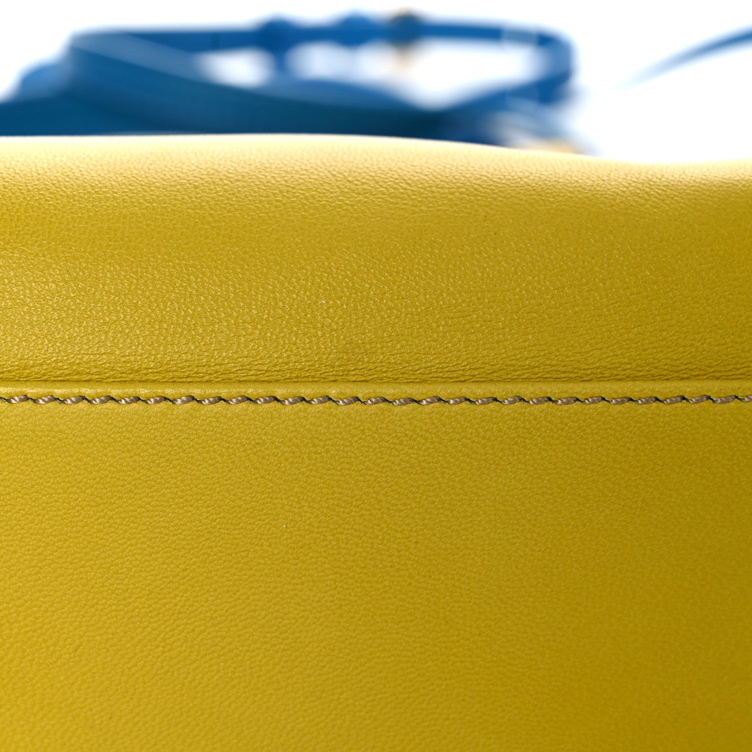 Fendi Nappa Colorblock Mini Peekaboo Iconic Satchel Lime Blue Royal Latte 16 of 19