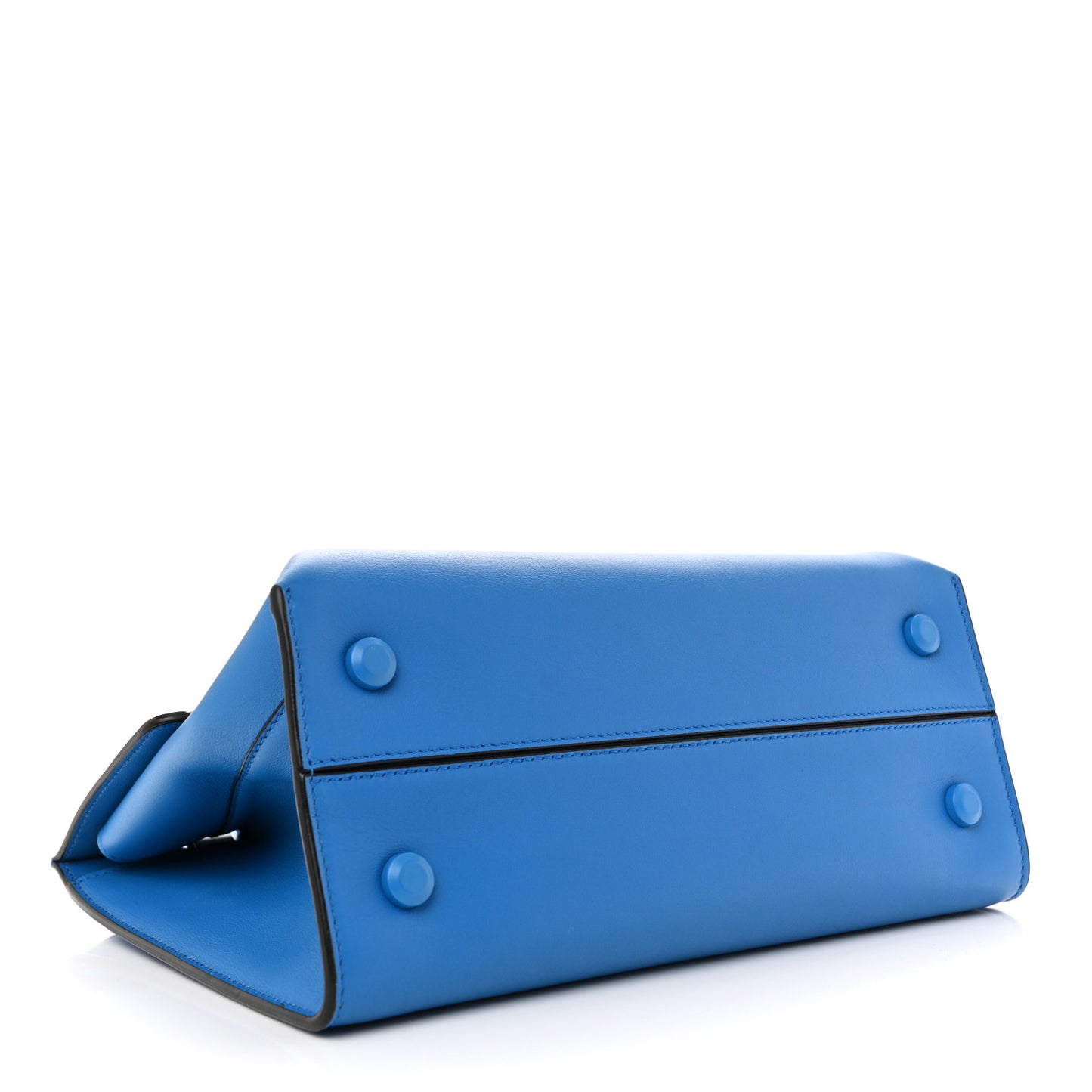Calfskin Gancini Trifolio Top Handle Bag Blue