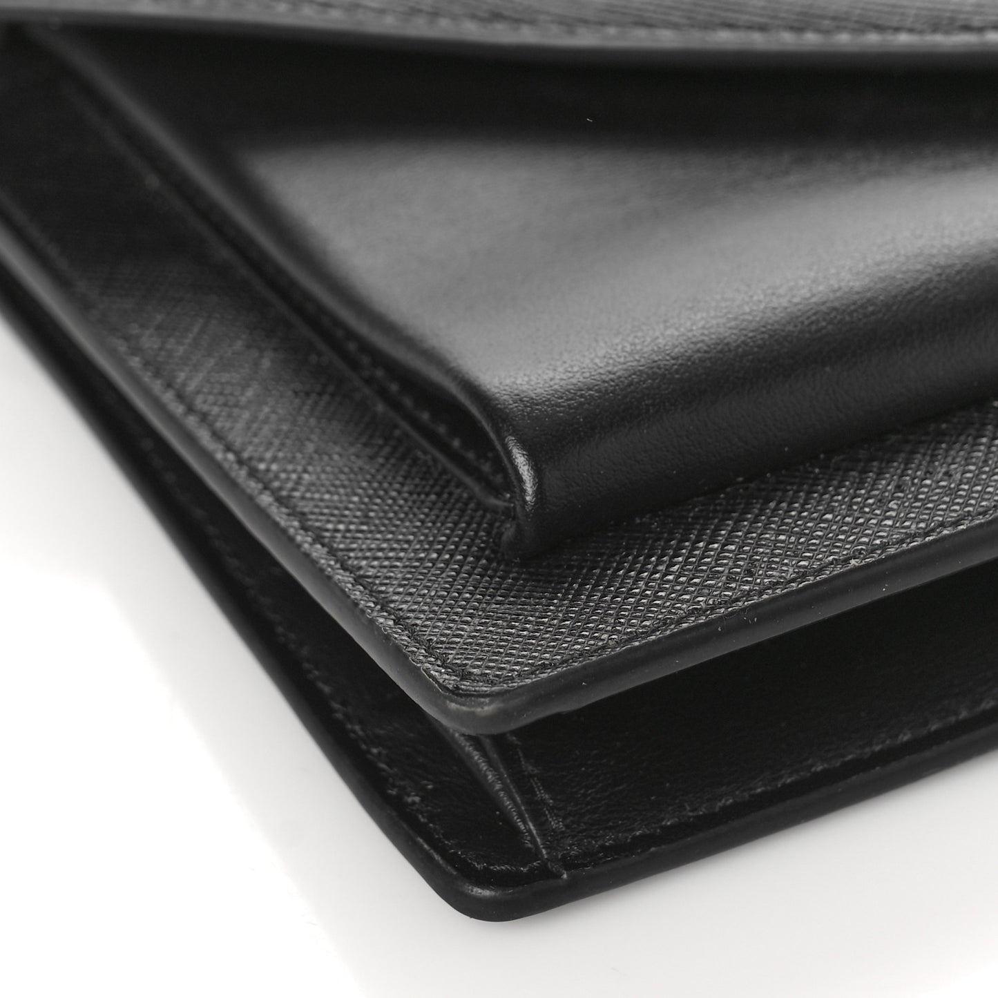 Saffiano City Calf Mini Envelope Bag Black