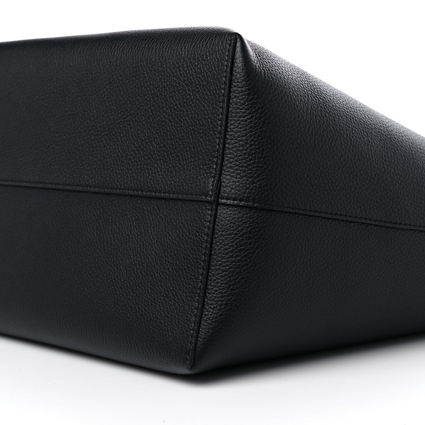 Grained Calfskin Skull Open Shopper Tote Black