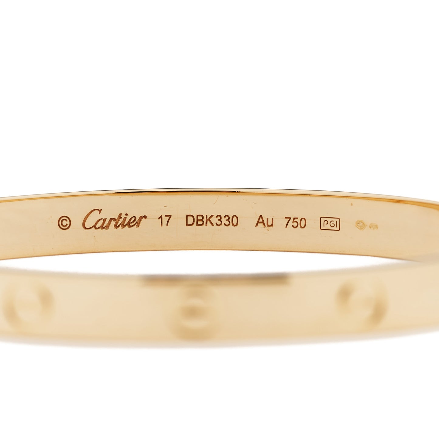 18K Yellow Gold LOVE Bracelet 17