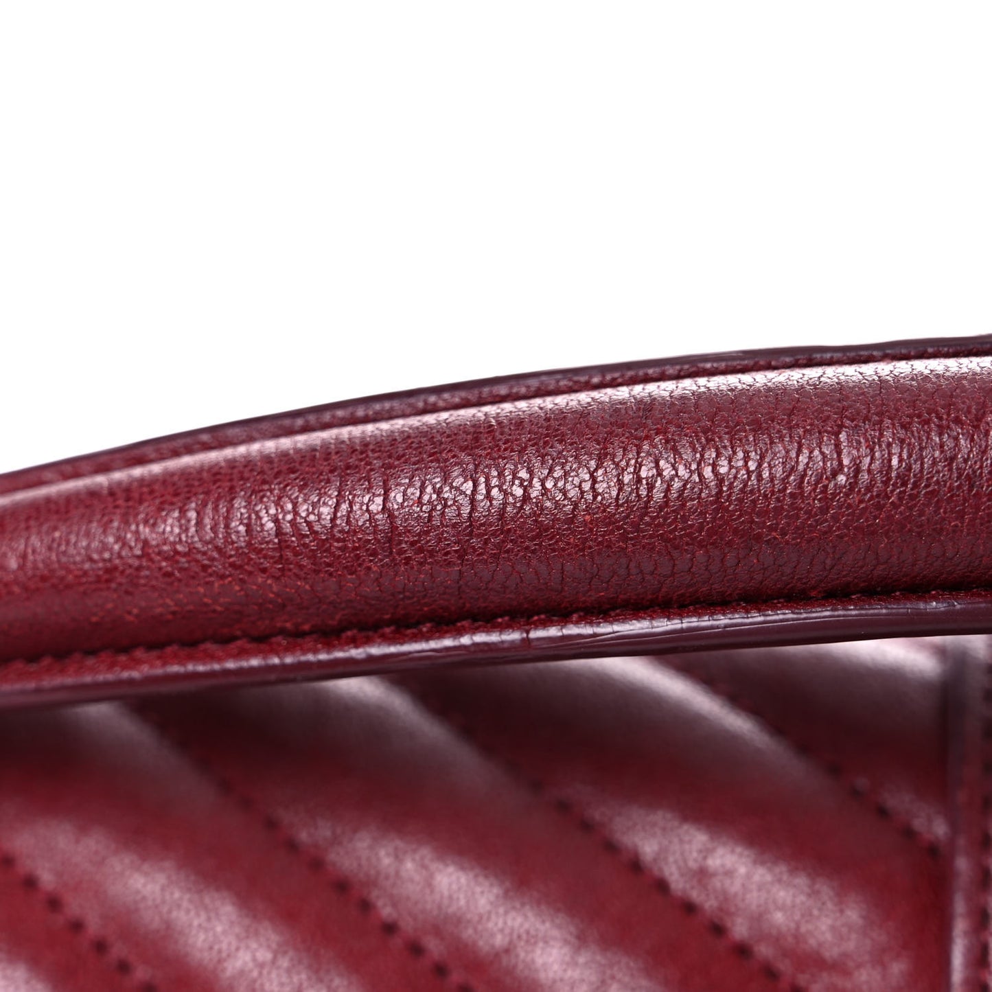 Sheepskin Matelasse Chevron Large College Monogram Satchel Oxblood
