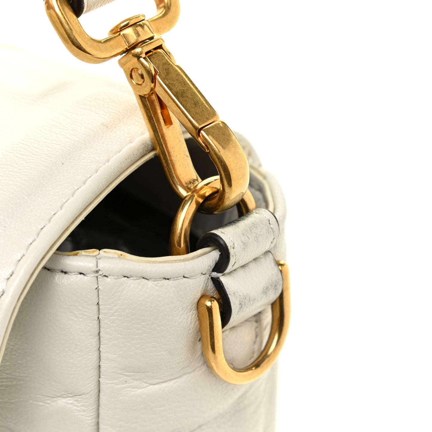 Nappa FF 1974 Embossed Baguette White