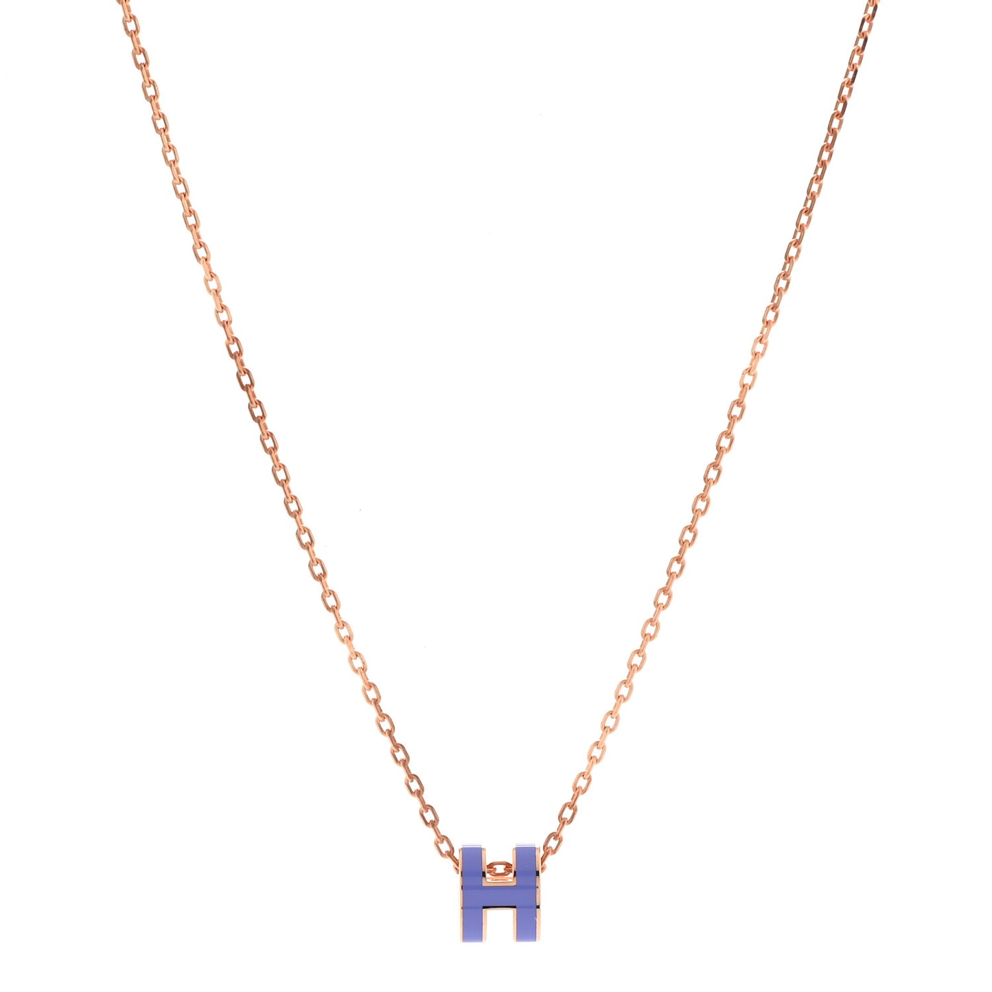 Lacquered Rose Gold Pop H Pendant Necklace Lilac