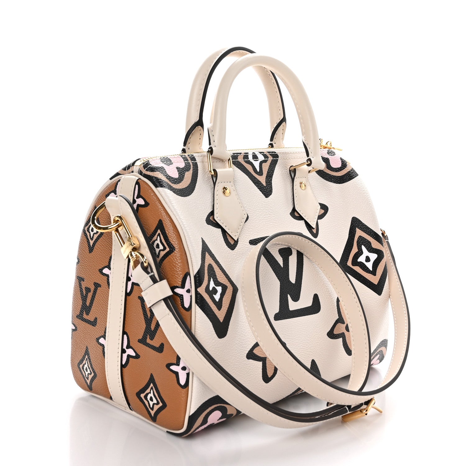 Louis Vuitton Monogram Giant Wild At Heart Speedy Bandouliere 25 Creme 3 of 11