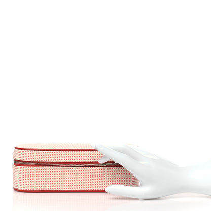 Hermes Cotton H Canvas Lambskin Escale Case Vermillon 2 of 7