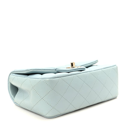 Chanel Lambskin Quilted Mini Top Handle Rectangular Flap Light Blue 4 of 12