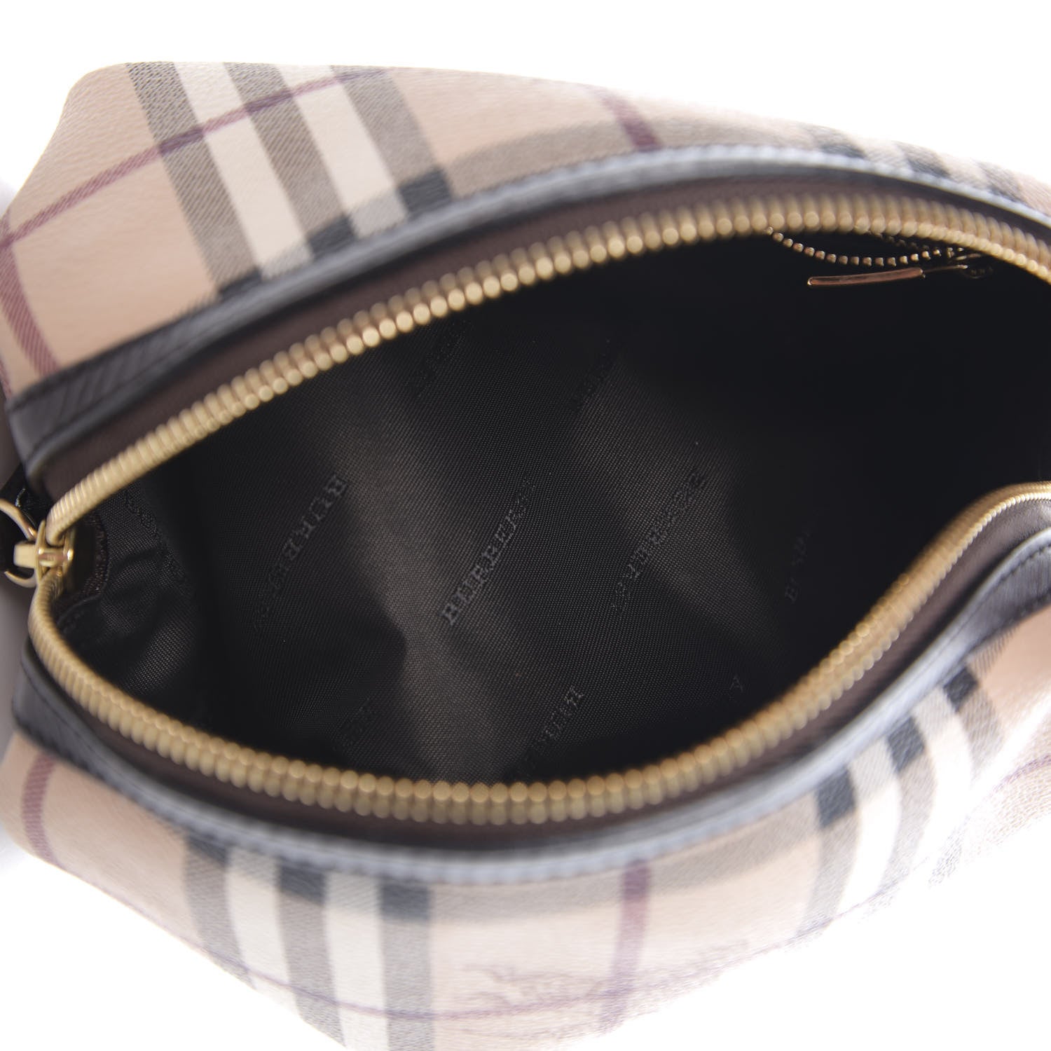 Burberry Haymarket Check Evelyn Cosmetic Bag Chocolate 5 of 7