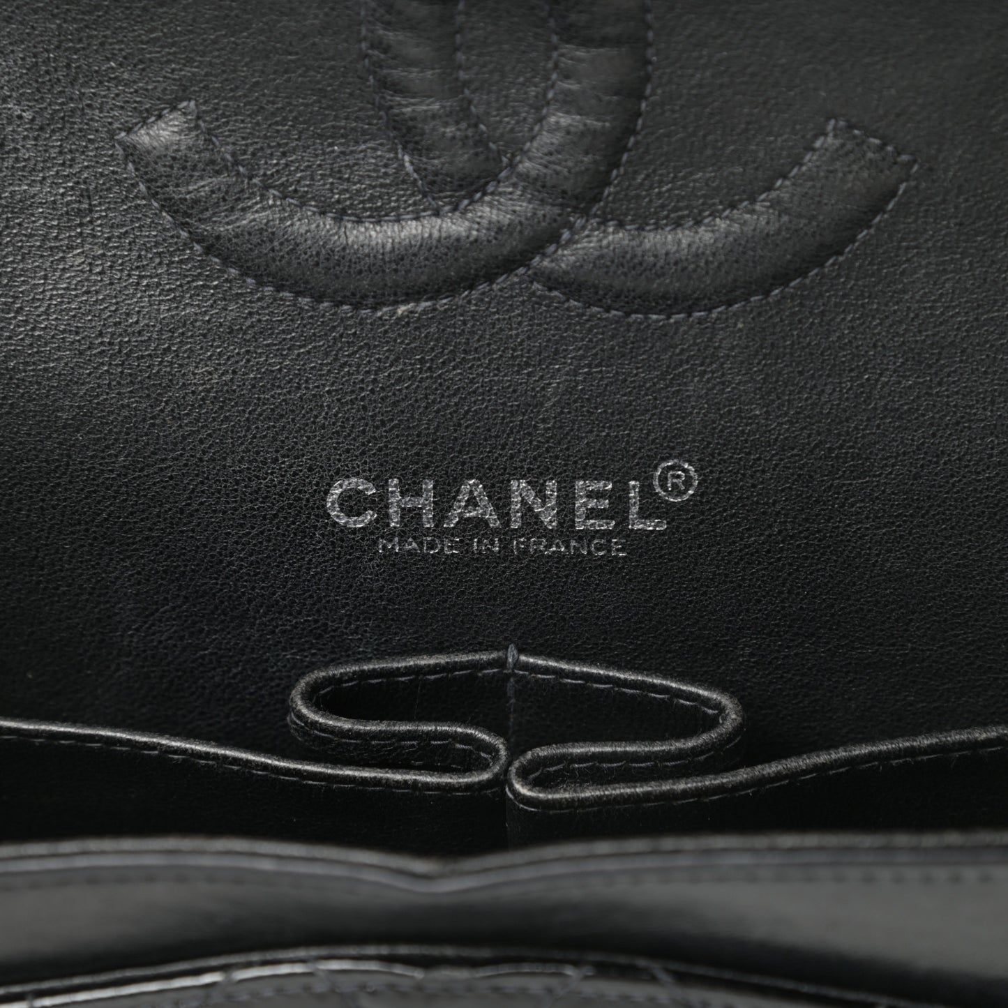 Patent Quilted Medium Double Flap Black